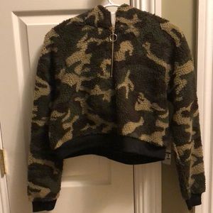 Hooded Camouflage Sherpa